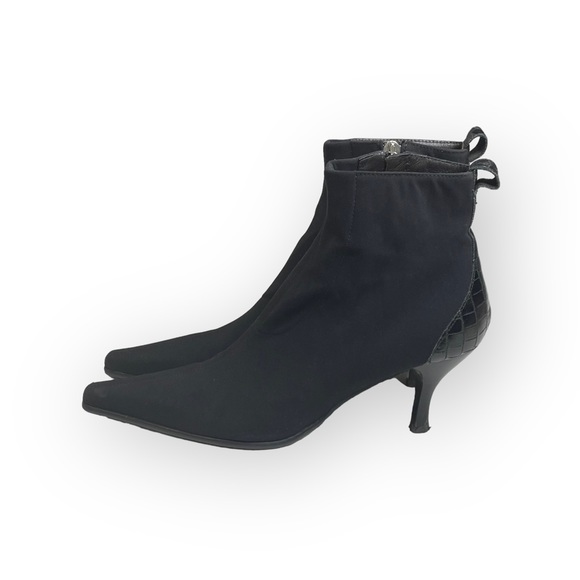 Donald Pliner ☀︎︎ Lola Kitten Heel Sock Ankle Booties ☀︎︎ Croc Embossed ☀︎︎ 7M - Picture 5 of 16